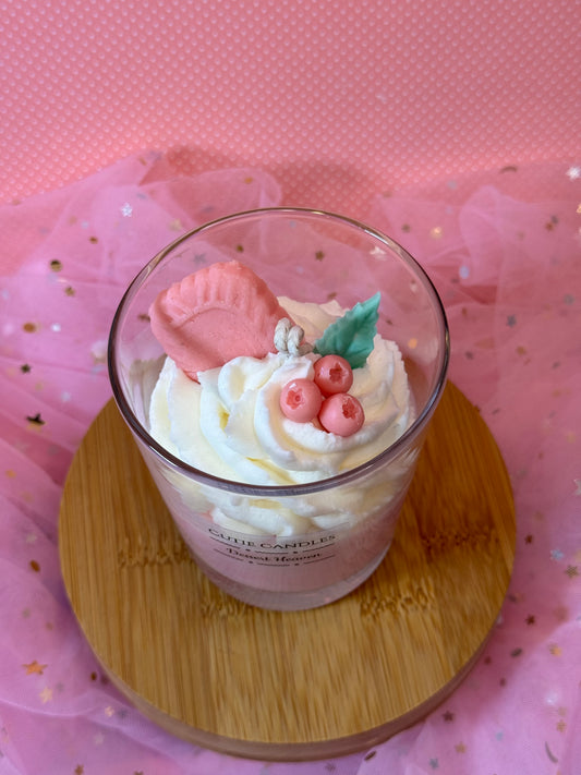 Dessert Heaven - Sojawachskerze Rosa Keks Duft - Dessertkerze