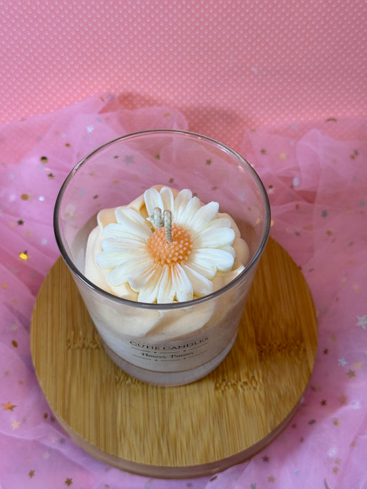 Flower Power - Sojawachskerze Pfirsich Blumen Duft - Dessertkerze