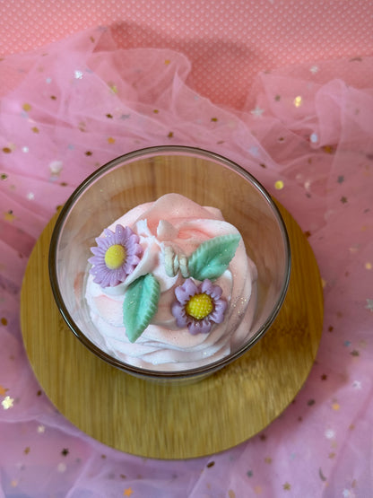 Flower Love - Sojawachskerze Lila Blumen Duft - Dessertkerze