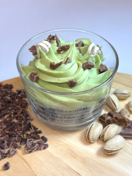 Dubai Schokolade - Sojawachs Kerze Schokolade-Pistazie